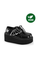 CREEPER-205 3" Platform Black Creeper w/Bat Wings Detail-D10BW