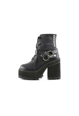 ASSAULT-101 4 3/4" Heel, 2 1/4" PF Lace-Up Boot w/D-Rings & Studs-D13VB