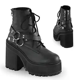 ASSAULT-101 4 3/4" Heel, 2 1/4" PF Lace-Up Boot w/D-Rings & Studs-D13VB