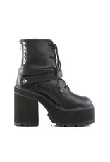 ASSAULT-101 4 3/4" Heel, 2 1/4" PF Lace-Up Boot w/D-Rings & Studs-D13VB