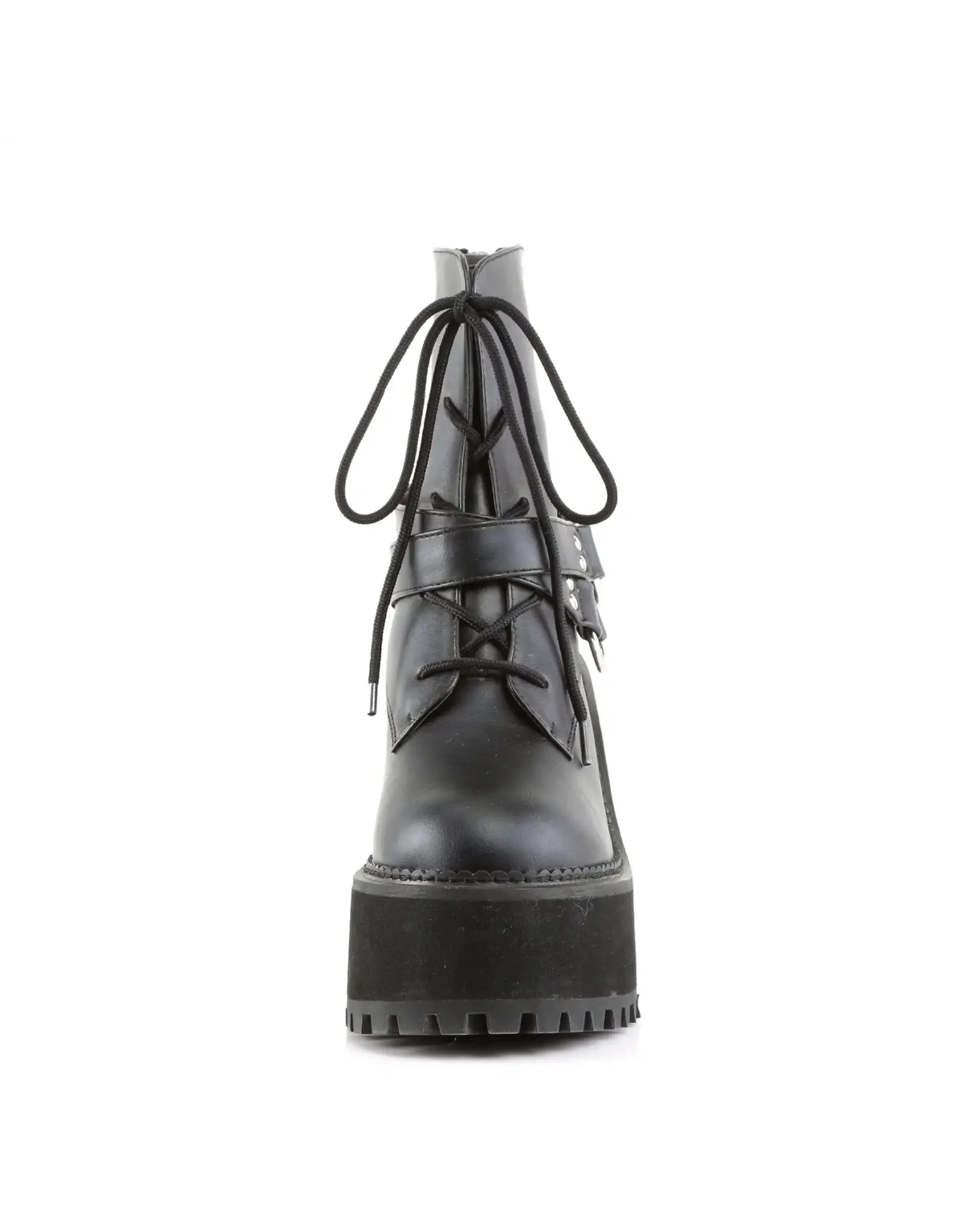 ASSAULT-101 4 3/4" Heel, 2 1/4" PF Lace-Up Boot w/D-Rings & Studs-D13VB