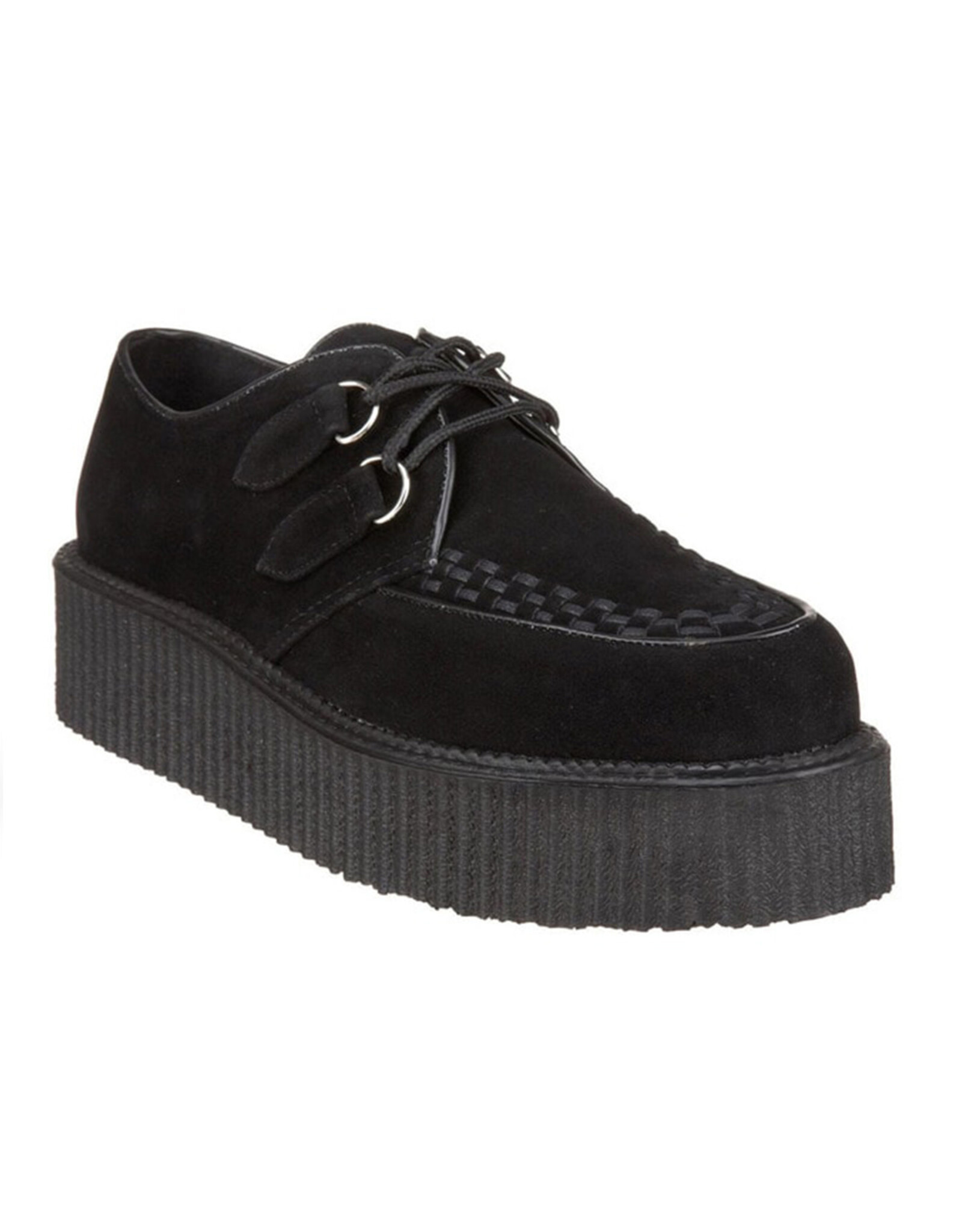 CREEPER-402S 2" Platform Black Suede Creeper-D2SB