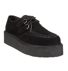 CREEPER-402S 2" Platform Black Suede Creeper-D2SB