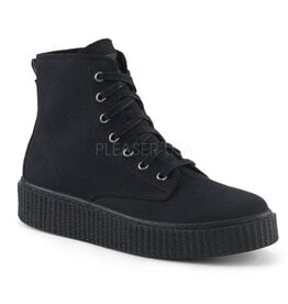 SNEEKER-201 1 1/2" Platform Creeper Sneaker, Full Inside Metal Zipper Closure D28BC