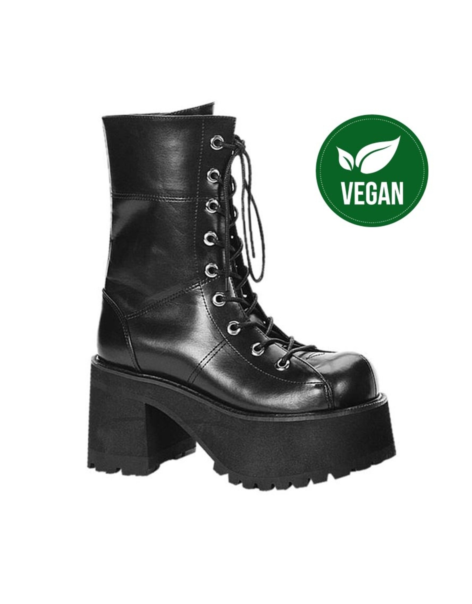 RANGER-301 4" Platform Goth Punk Gogo Calf Boot, Full Inner Size Zipper D52VB
