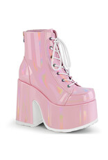 CAMEL-203 5" (127mm) Chunky Heel, 3" Platform Baby Pink Boot, Metal Back Zip Closure D23PIH