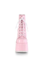 CAMEL-203 5" (127mm) Chunky Heel, 3" Platform Baby Pink Boot, Metal Back Zip Closure D23PIH