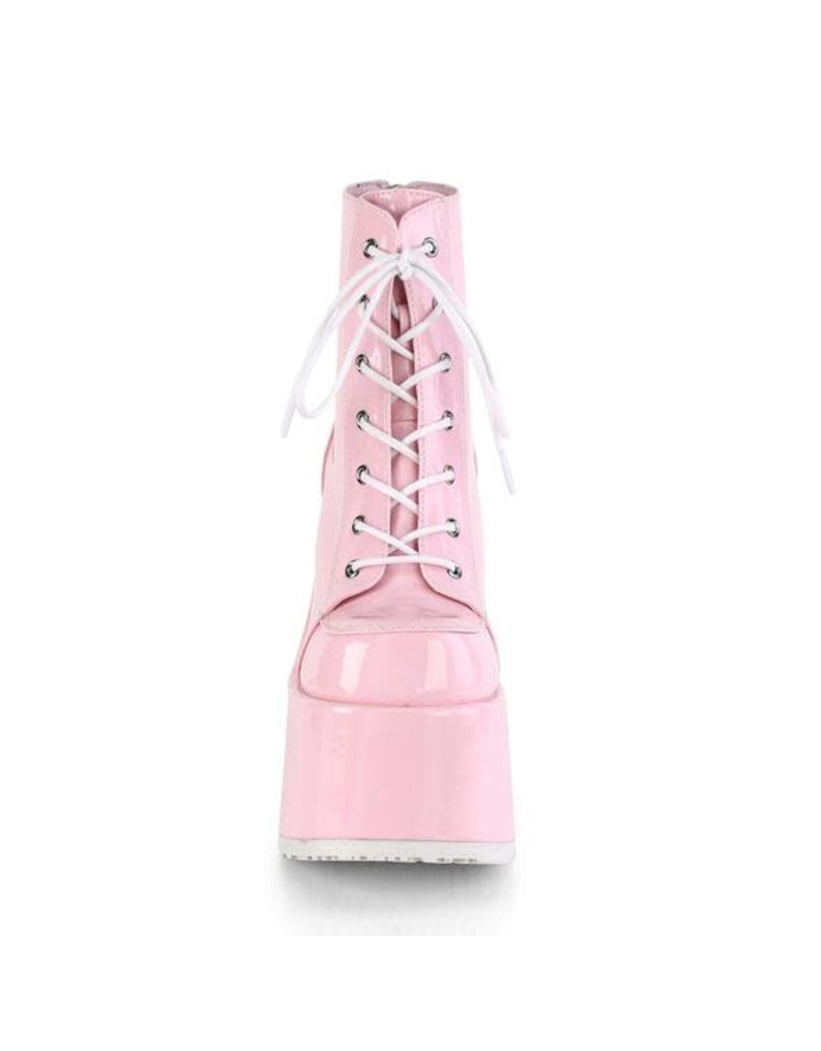 CAMEL-203 5" (127mm) Chunky Heel, 3" Platform Baby Pink Boot, Metal Back Zip Closure D23PIH