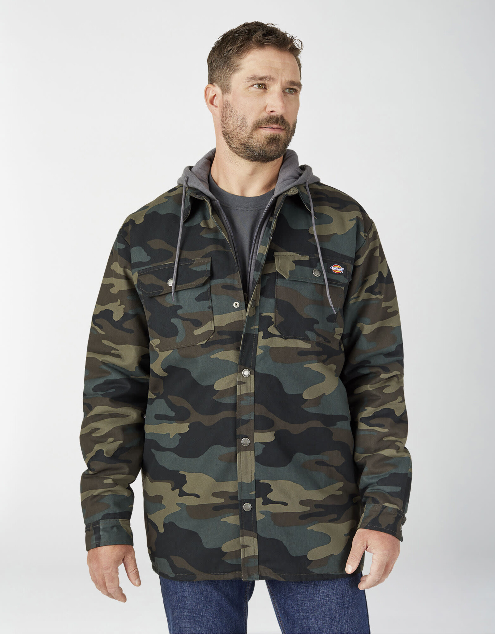 Fleece Hooded Duck Shirt Jacket with Hydroshield