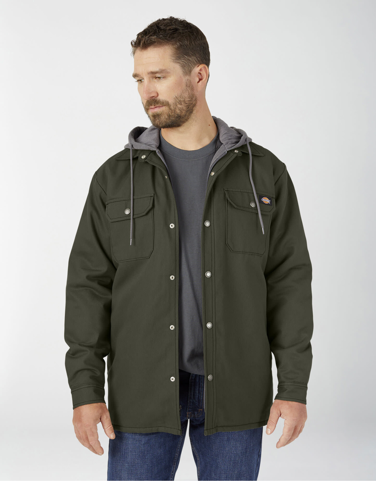 Fleece Hooded Duck Shirt Jacket with Hydroshield