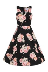 BLACK ENGLISH ROSE FIT & FLARE DRESS - DR16498R