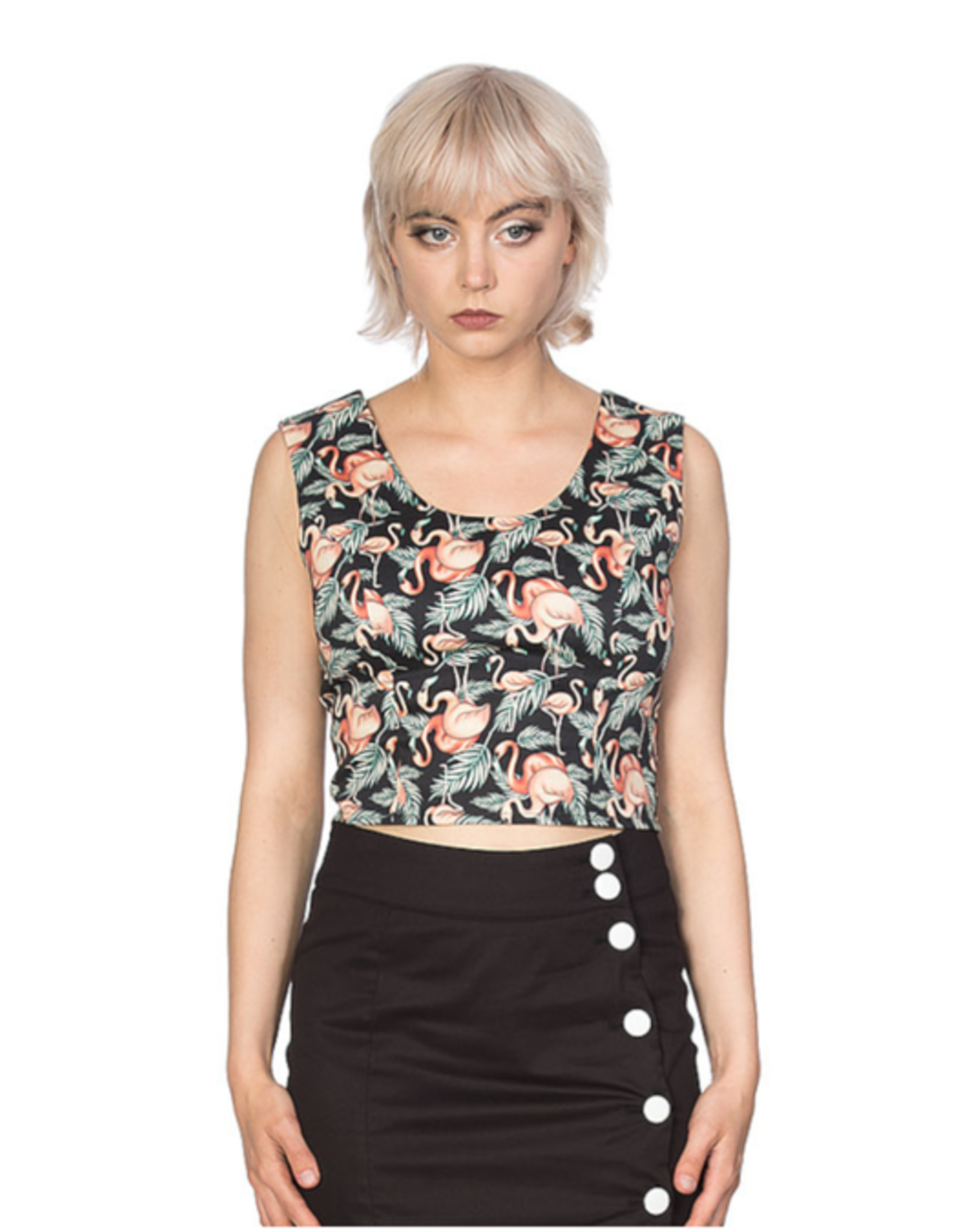BLACK FLAMINGO HONNIE CROP TOP - TP10158