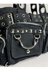 BLACK HANDCUFF HANDBAG