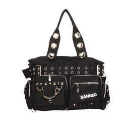 BLACK HANDCUFF HANDBAG