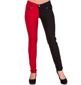 NIGHT AFTER NIGHT HALF RED/BLK PANTS - TBN433