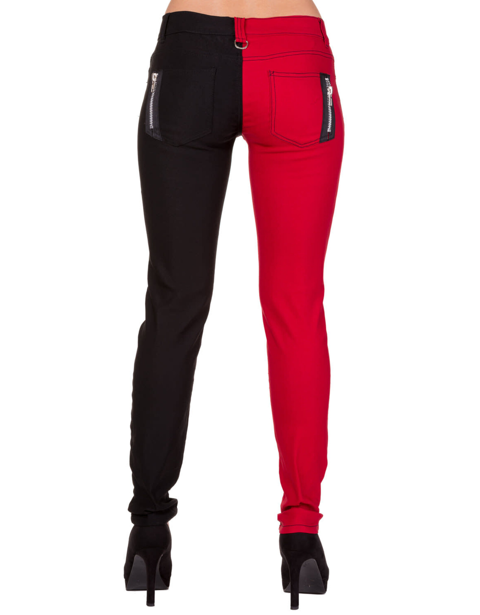 NIGHT AFTER NIGHT HALF RED/BLK PANTS - TBN433