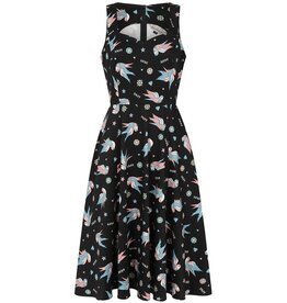 BLACK MARILOU SWALLOWS DRESS - DR17042