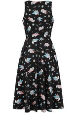 BLACK MARILOU SWALLOWS DRESS - DR17042