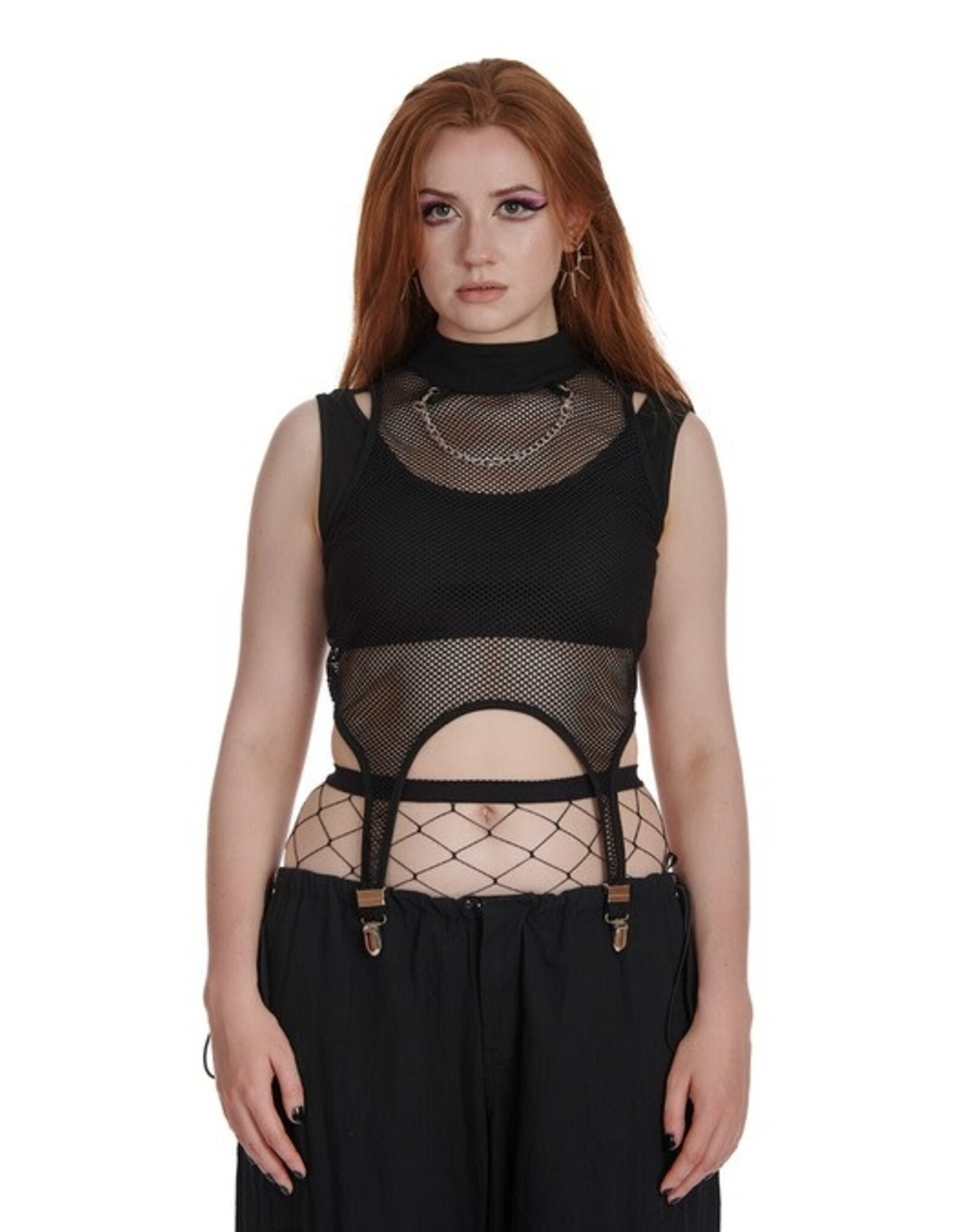 FROM BEYOND MESH TOP BLACK - TP10596