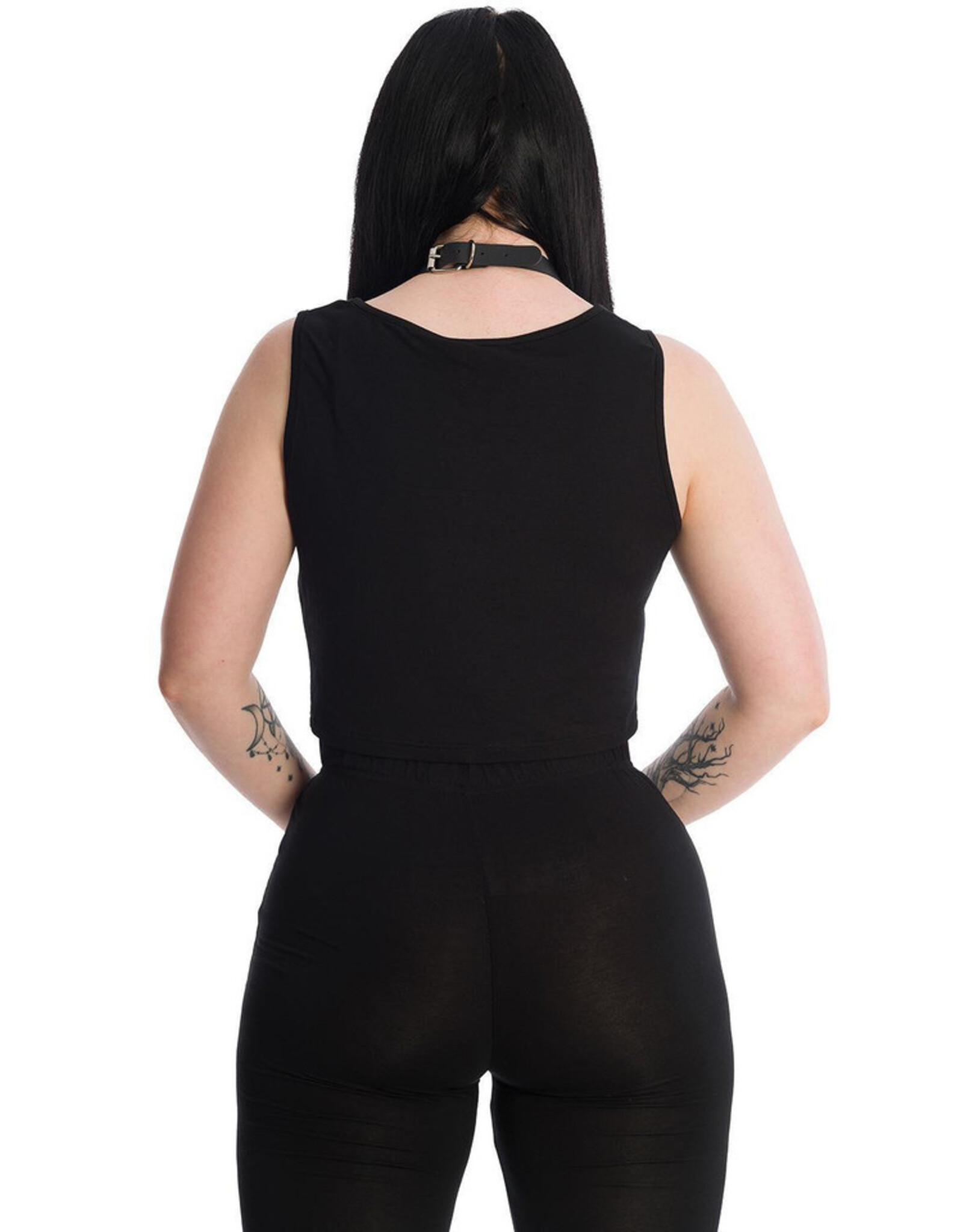 SPACE KITTY CROPPED TOP BLACK - TP10441