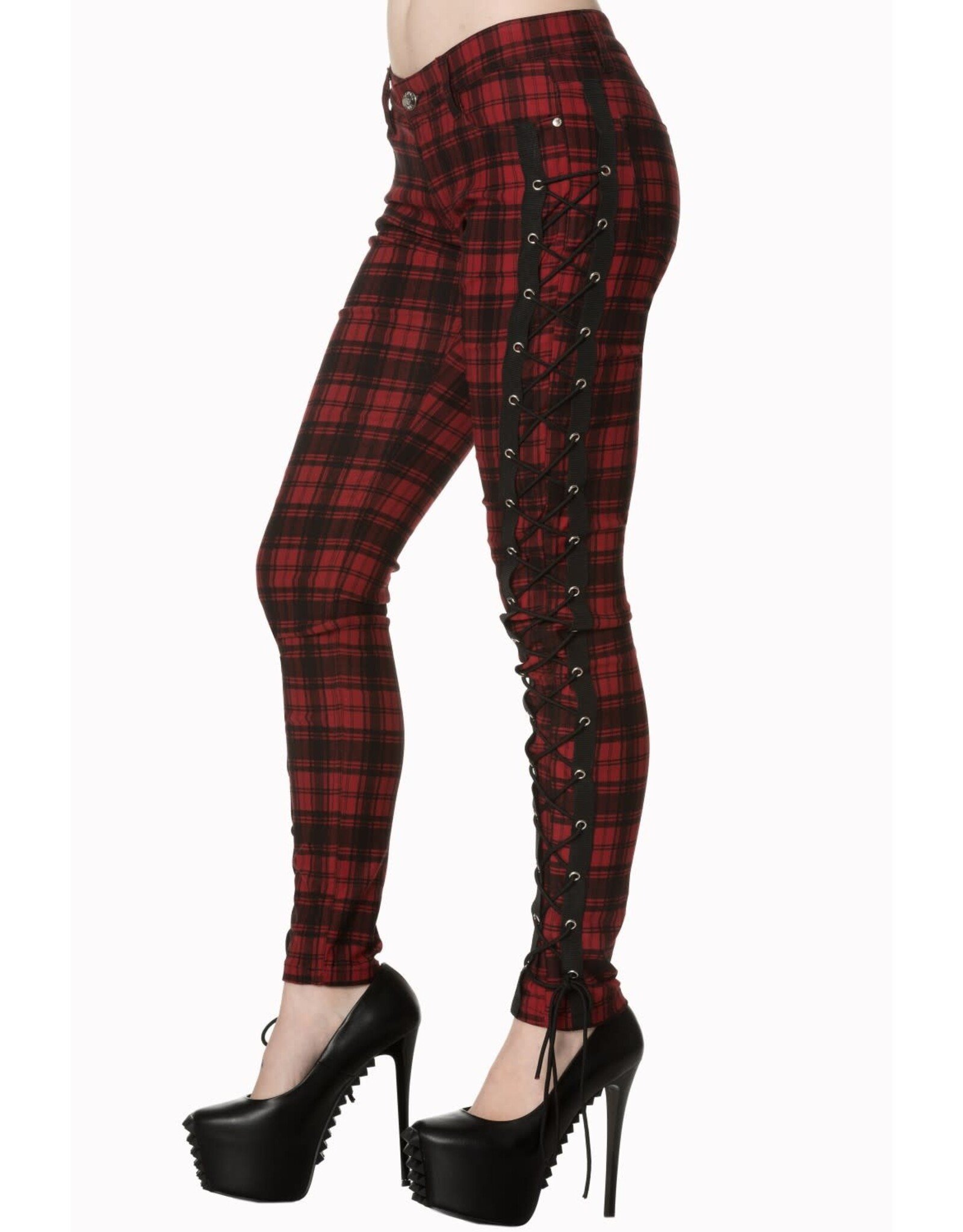 - Escaping Darkness Tartan Skinny Trouser