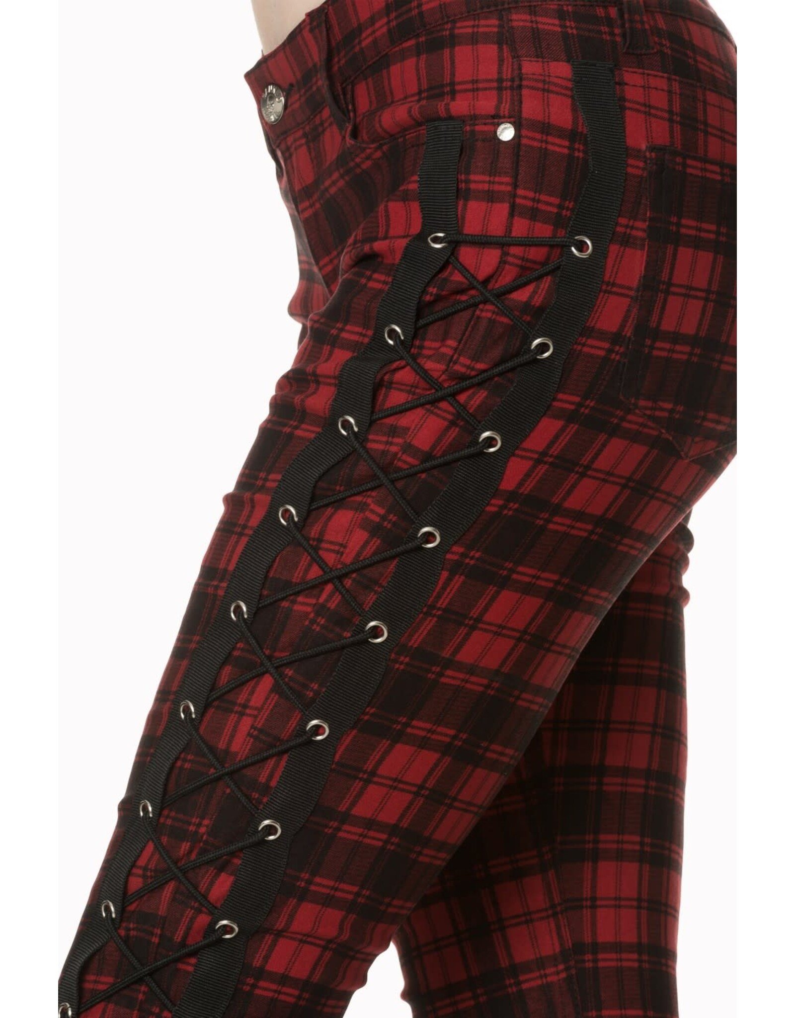 - Escaping Darkness Tartan Skinny Trouser