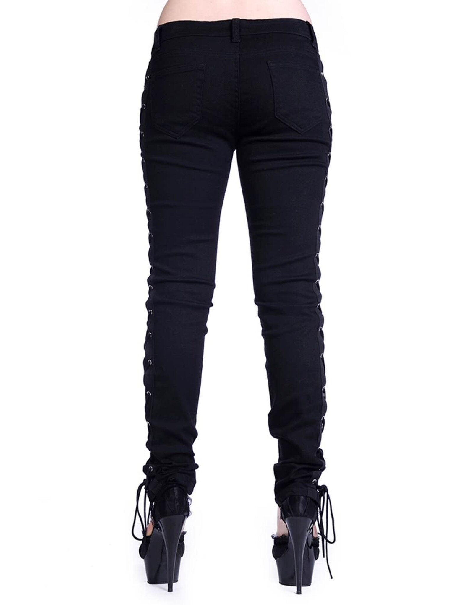 Corset Style Black Skinny Jeans