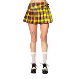 Yellow Checkered Mini Skirt