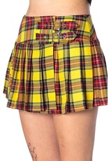 Yellow Checkered Mini Skirt