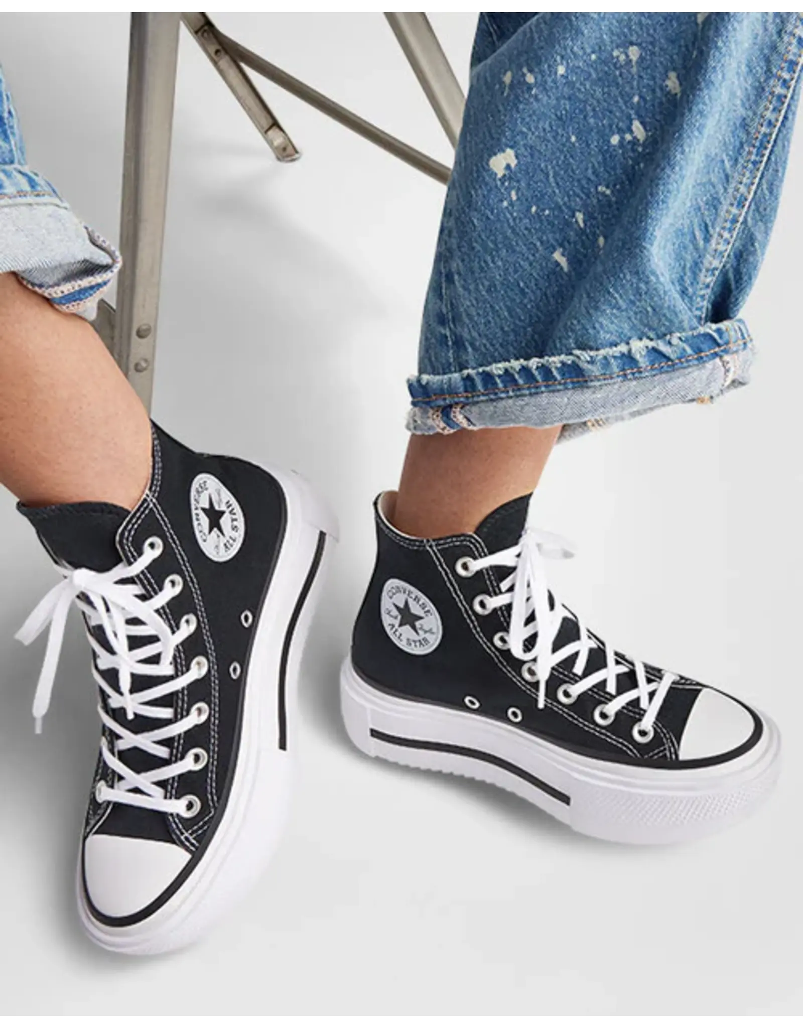 CHUCK TAYLOR ALL STAR LIFT HI DOUBLE STACK PLATFORM BLACK/WHITE/WHITE C26DSB - A12975C