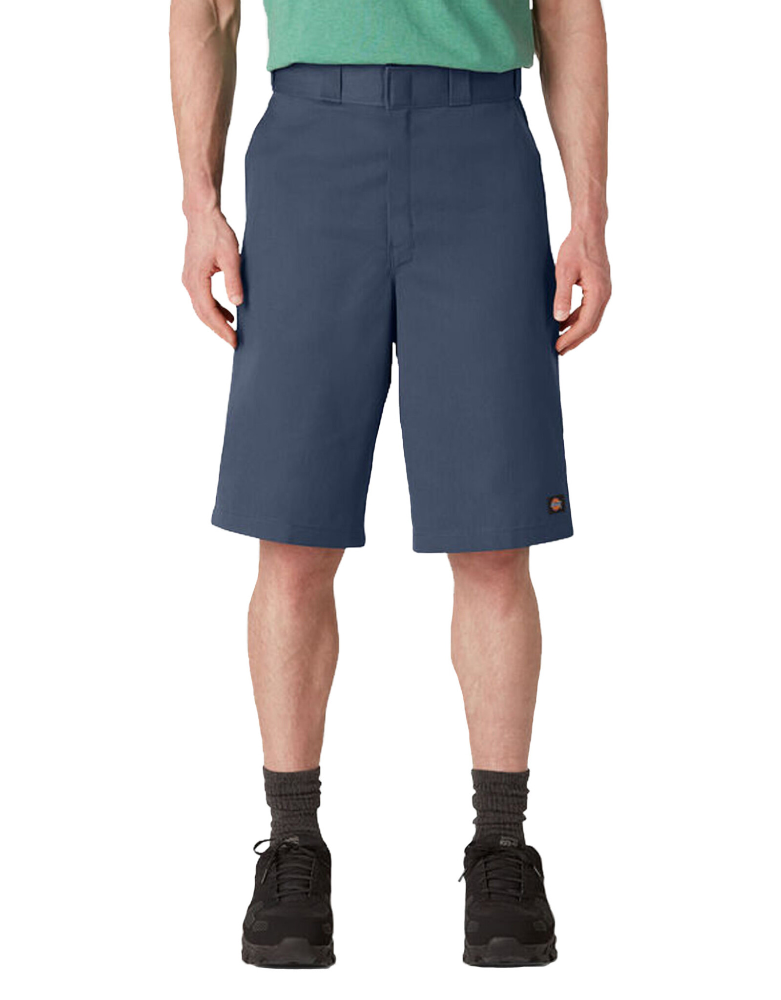 Loose Fit Flat Front Work Shorts, 13" Navy - 42283NV