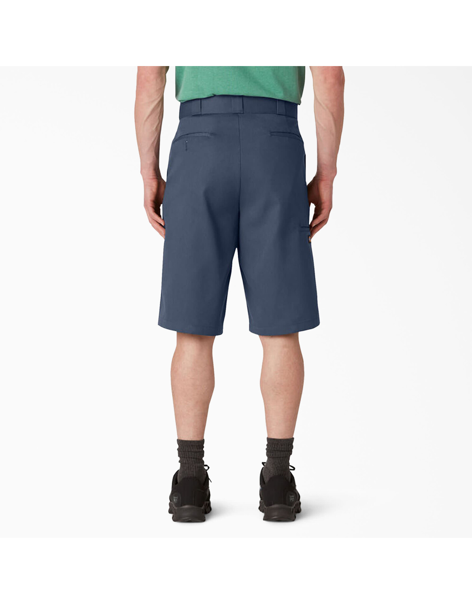 Loose Fit Flat Front Work Shorts, 13" Navy - 42283NV