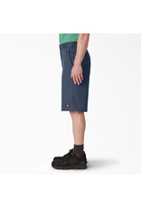 Loose Fit Flat Front Work Shorts, 13" Navy - 42283NV