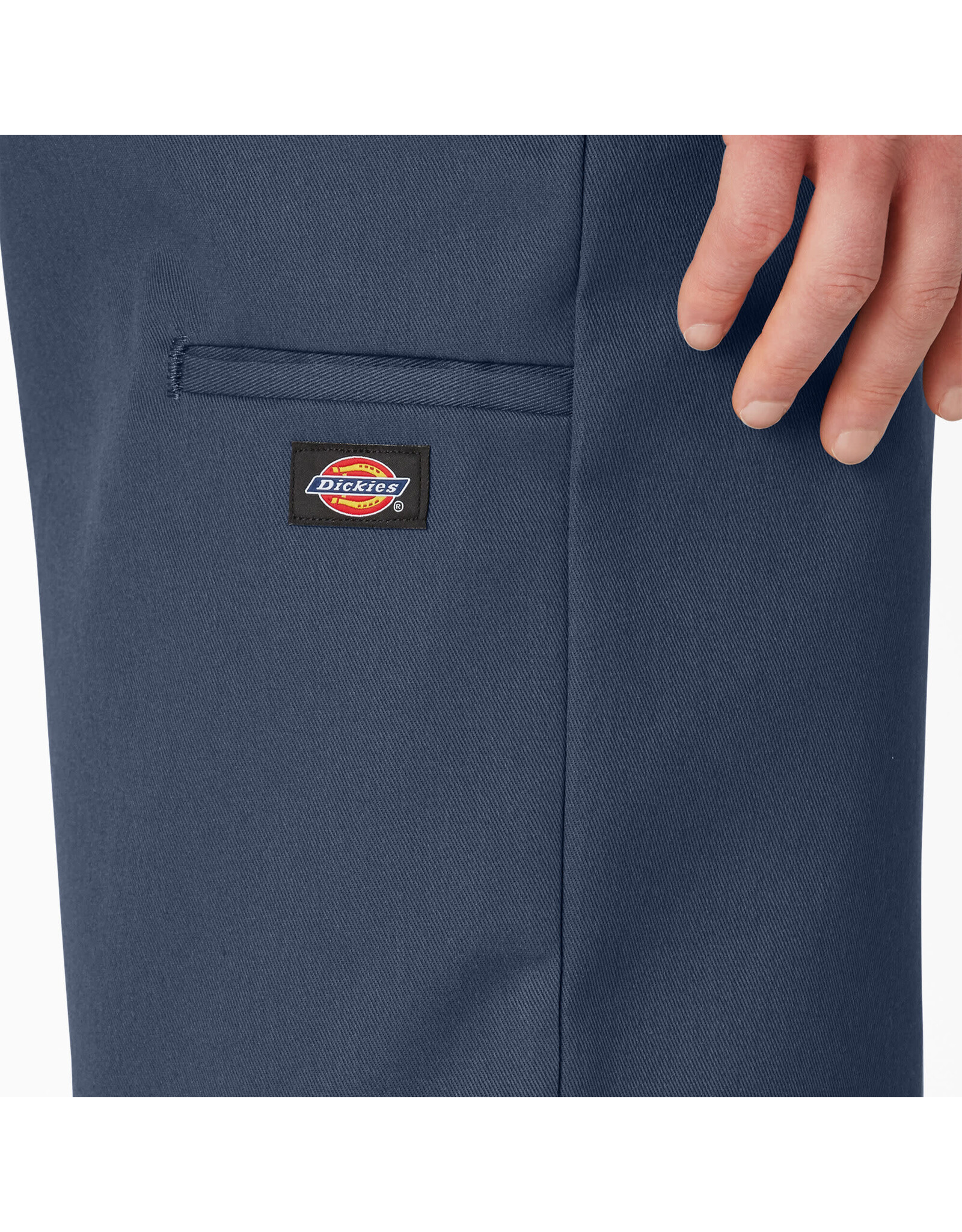 Loose Fit Flat Front Work Shorts, 13" Navy - 42283NV