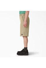 Loose Fit Flat Front Work Shorts, 13" Khaki - 42283KH / D42283KHK