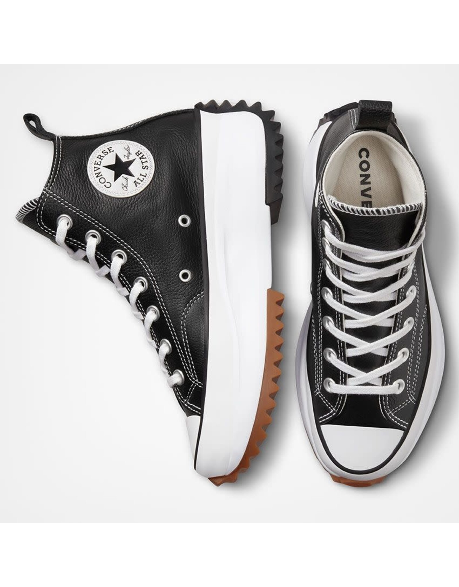 RUN STAR HIKE HI LEATHER BLACK/WHITE/GUM CC060B - A04292C