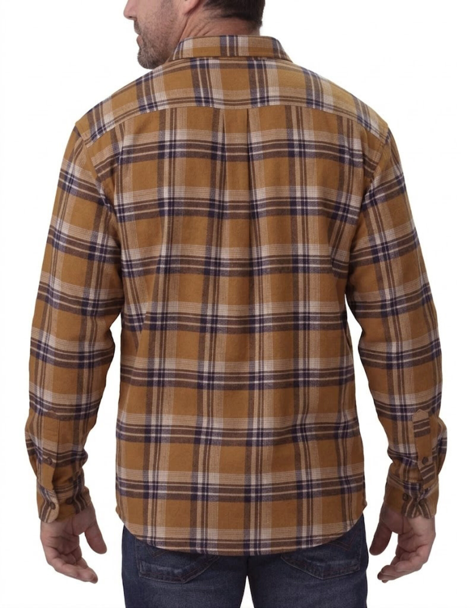 DICKIES FLEX Long Sleeve Flannel Shirt Casual Rinsed Olive Green - WL650A1V