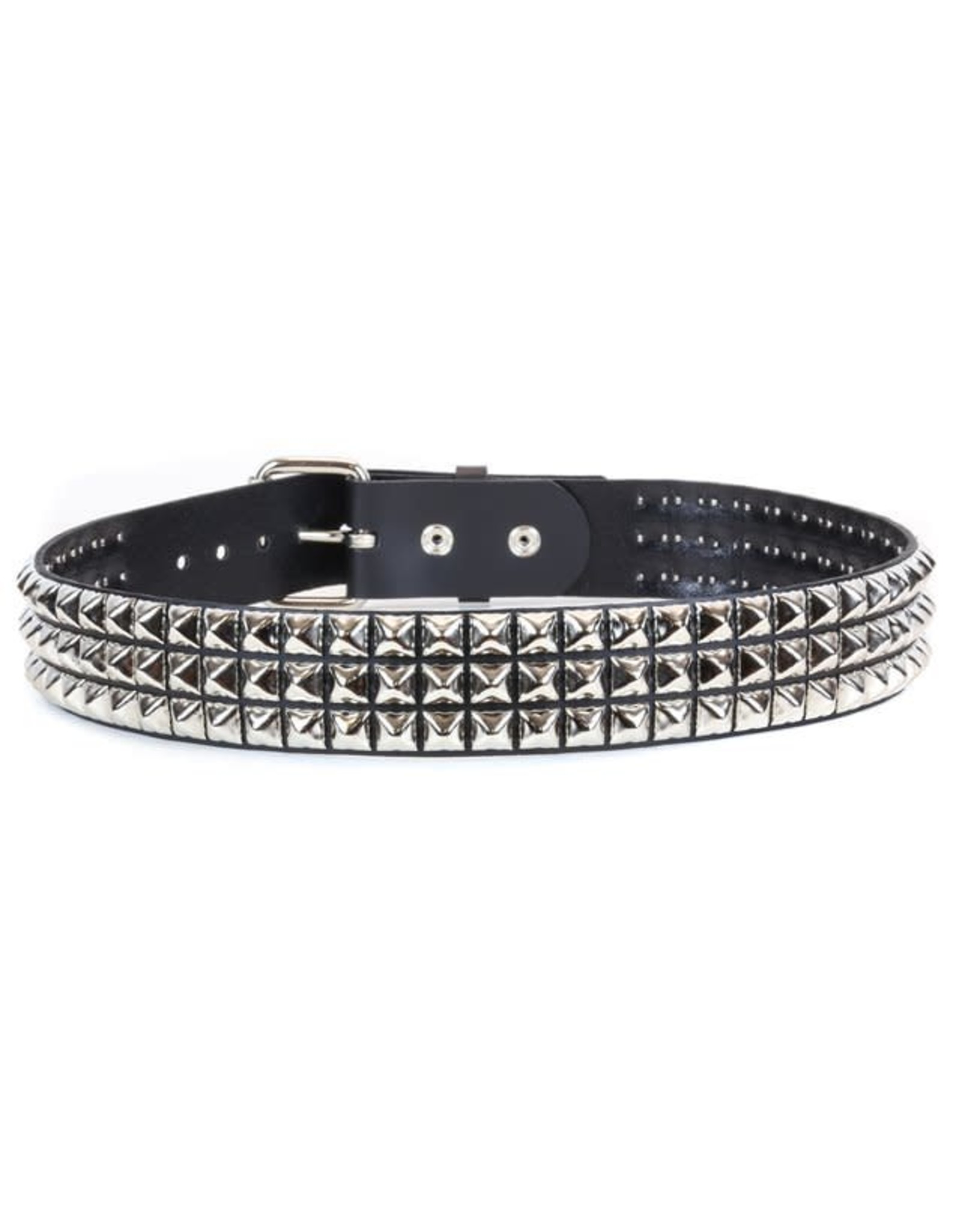 - 3 Rows/Silver Studs Belt - Boutique X20 MTL