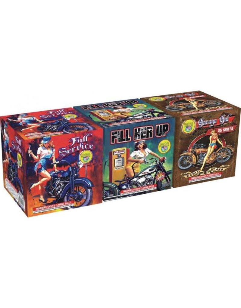 World Class Full Service, Fill Her Up, Garage Girl - Case of 12 (Assorted)