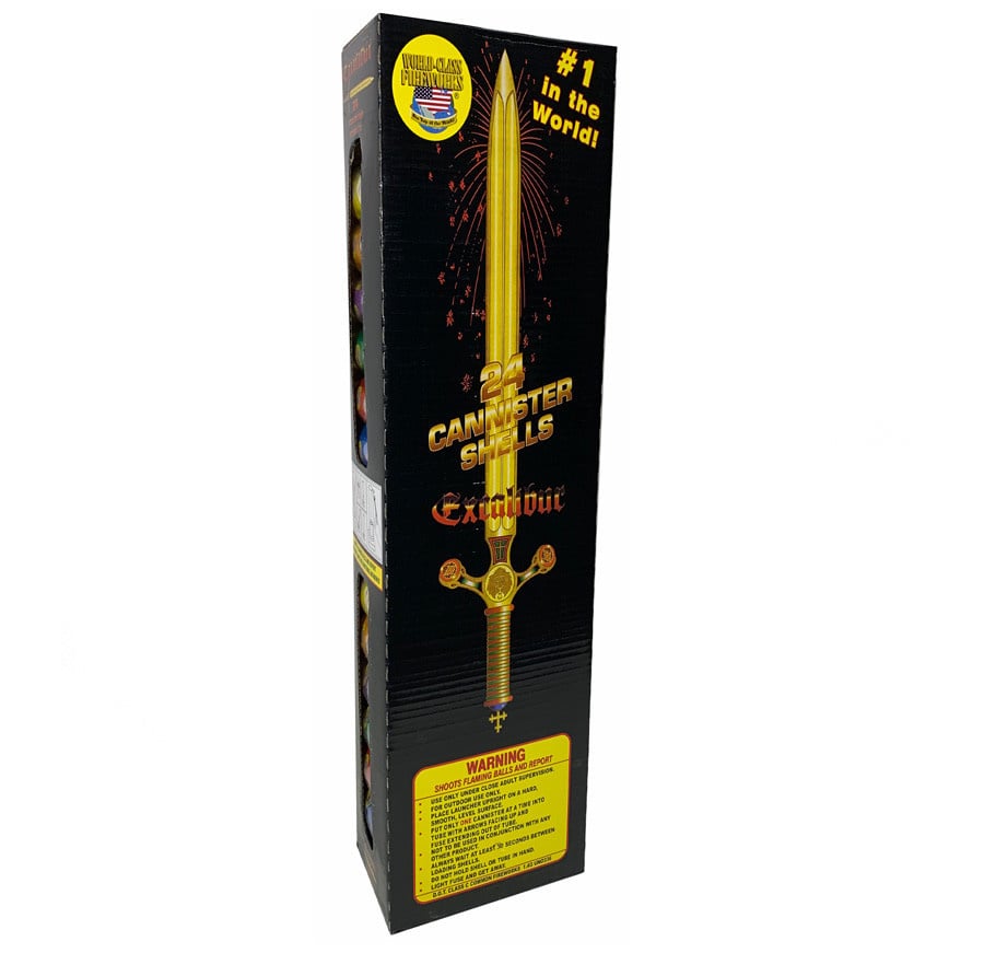 Excalibur 60 Gram Canister - 24 shells by World Class Fireworks sold at AAH Fireworks - AAH Fireworks