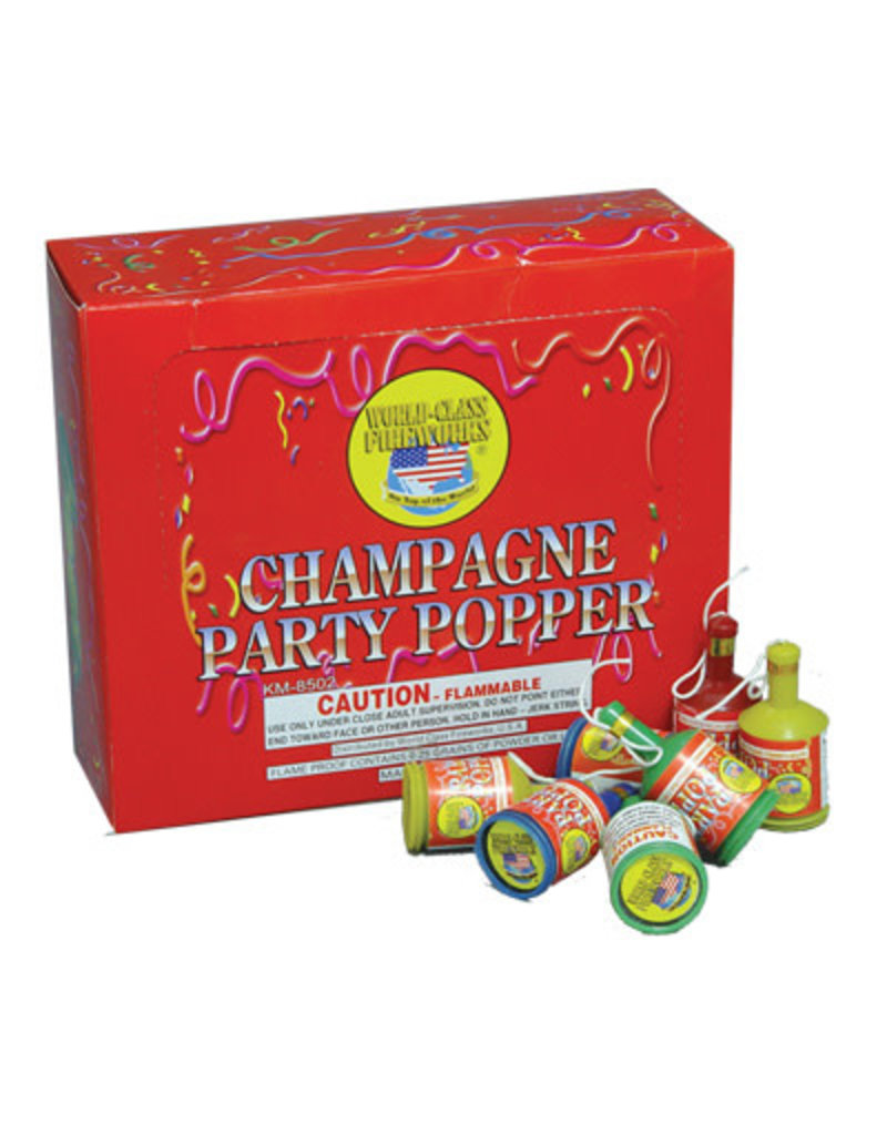 World Class Champagne Party Poppers, WC - Case 20/72