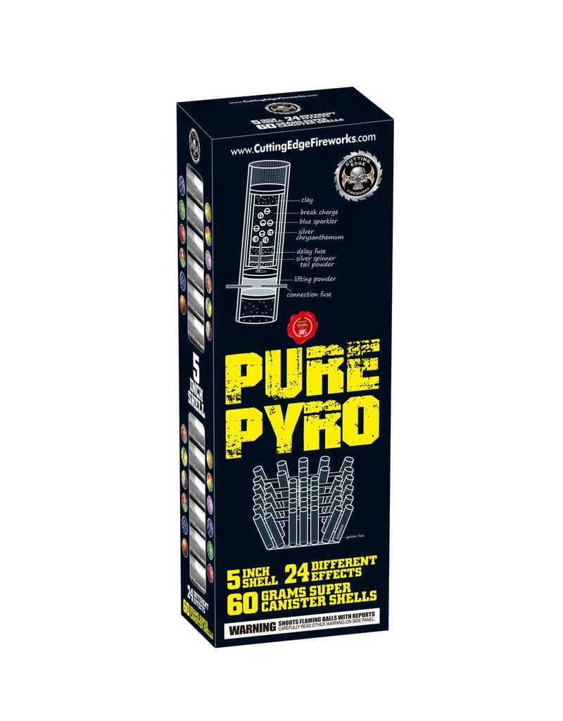 Cutting Edge Pure Pyro 60 Gram 5-in Canister - 24 Shells