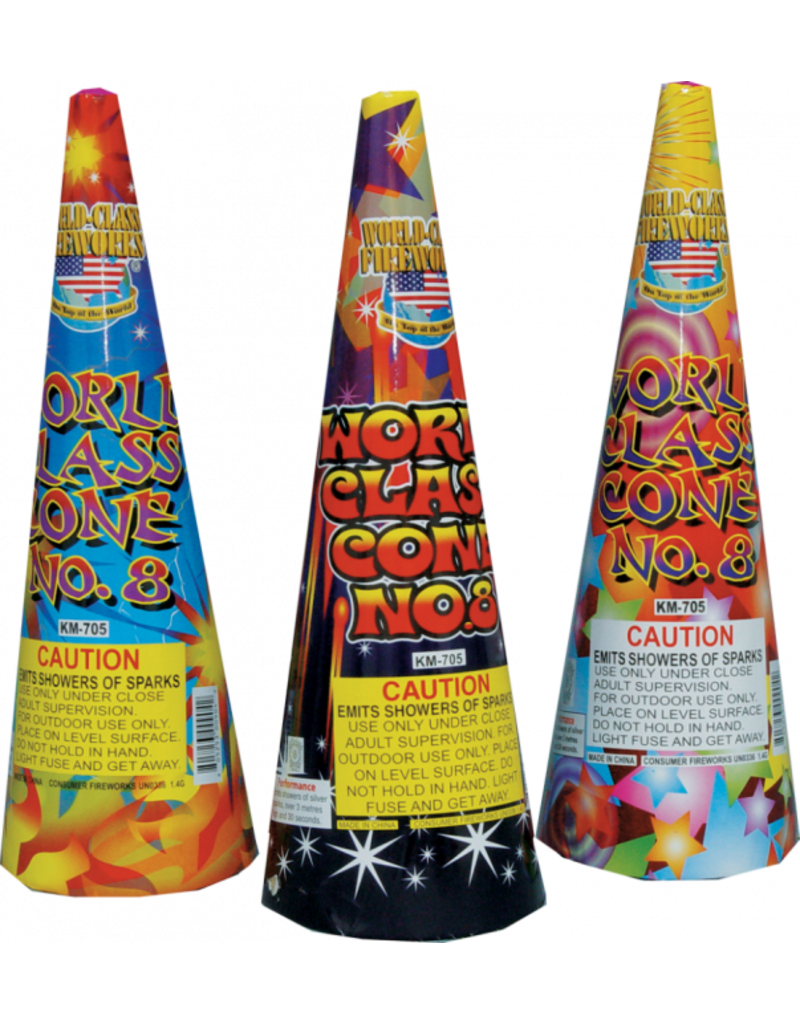 World Class WC #8 Cone - Case of 72 (Assorted)