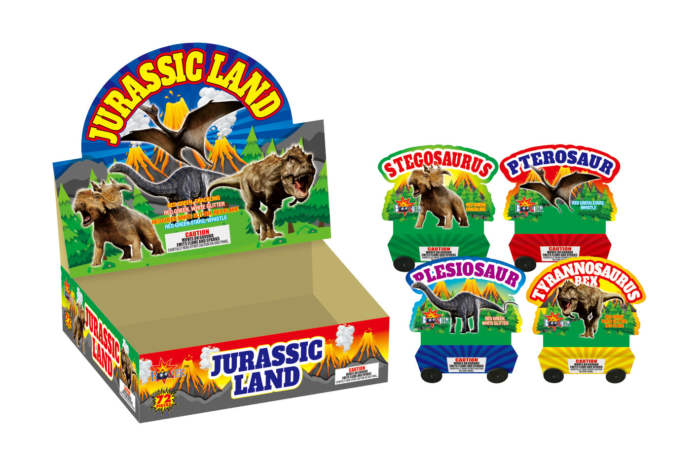 Boomer Jurassic Land  (Assorted) - Pack of 4