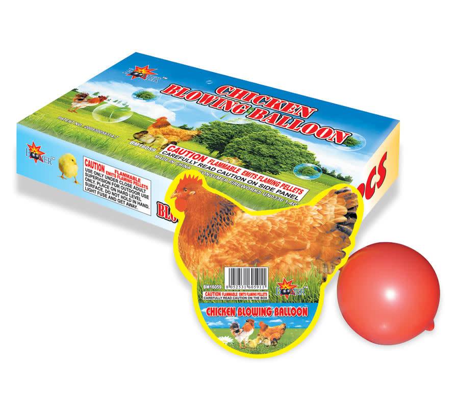 Boomer Chicken Blowing Balloon - Case of 24/12
