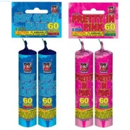 Gender Reveal Smoke (Blue and Pink) - Pack of 2