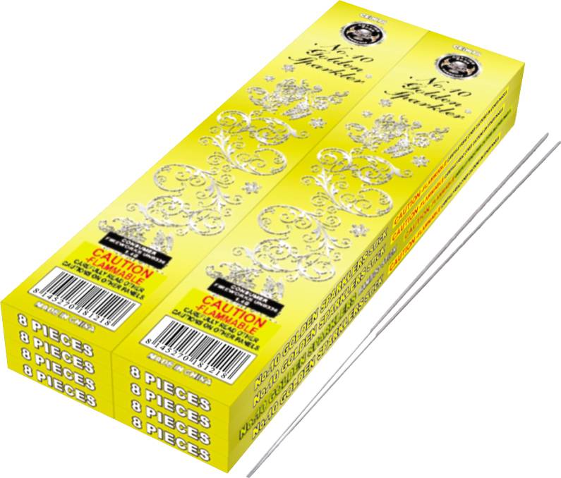 Cutting Edge Gold Sparklers 10-in, CE - Case of 24/12/8