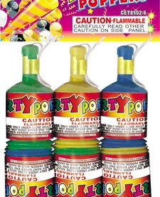 Champagne Party Poppers, CE - Pack of 6