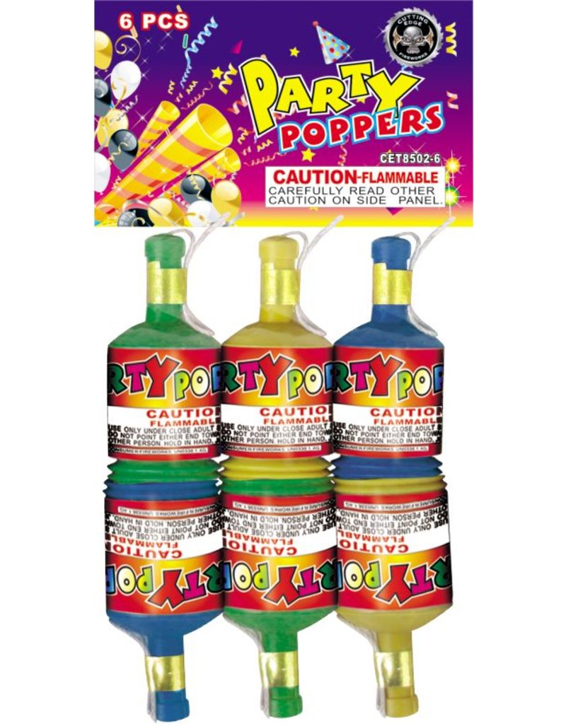 Cutting Edge CE Party Poppers - Pack of 6