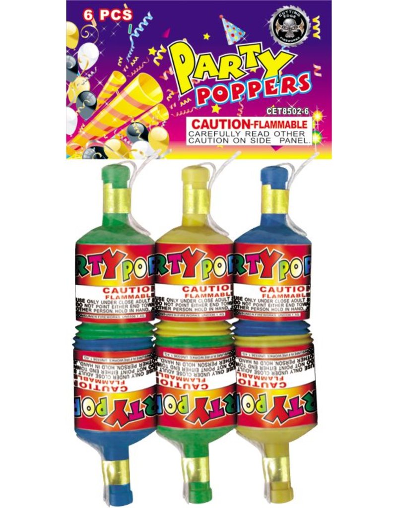 Cutting Edge Champagne Party Poppers, CE - Pack 6/1